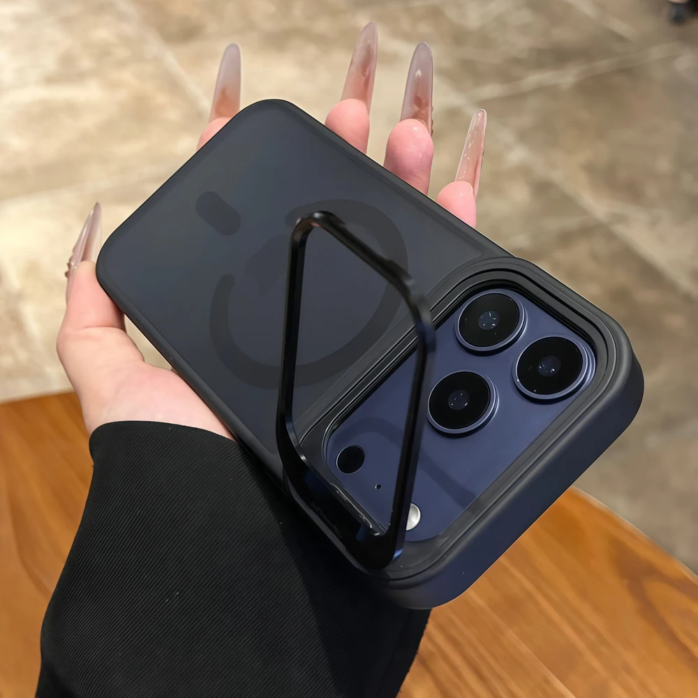 Matte Translucent Anti-Fingerprint Case with Stand Holder