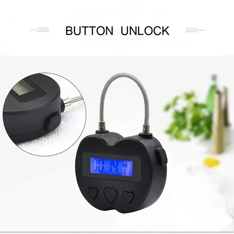 Multifunctional LCD Display Time Lock Waterproof USB Rechargeable Temporary Timer Padlock Smart Time Lock for Travel and More electronic lock smart lock
