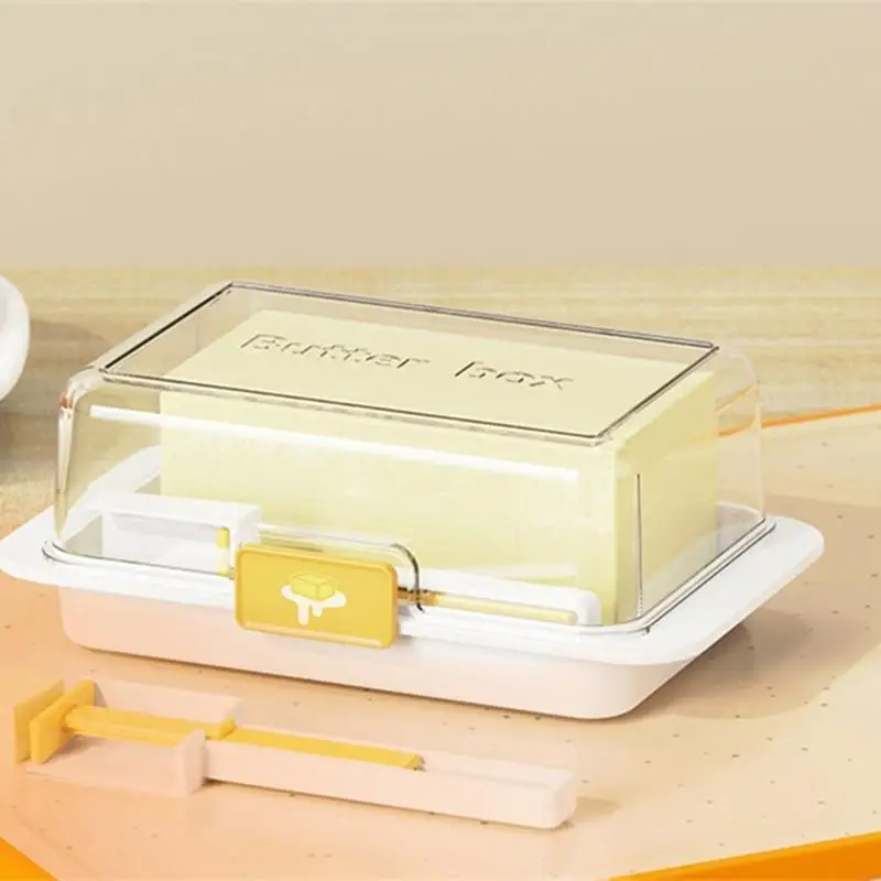X7XD Butter Dividing Storage Box with Lid Kitchen Storage Seal Butter Splitting Box Cheese for Fridge Countertops