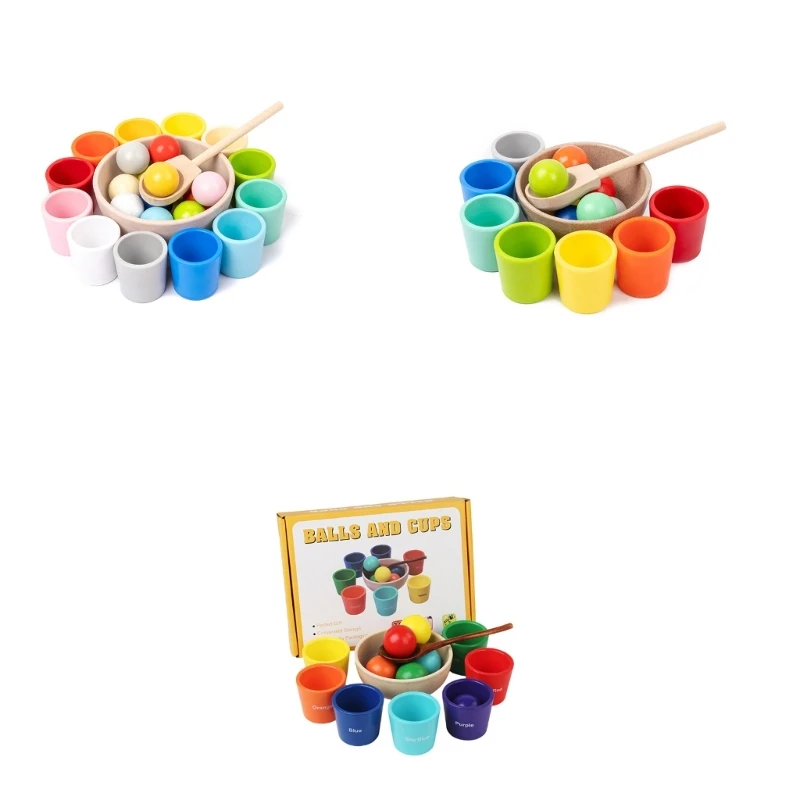 

Color Sorting Board Game Toy Ball Cup Toy Hand Exercise Toddlers Gift Dropship