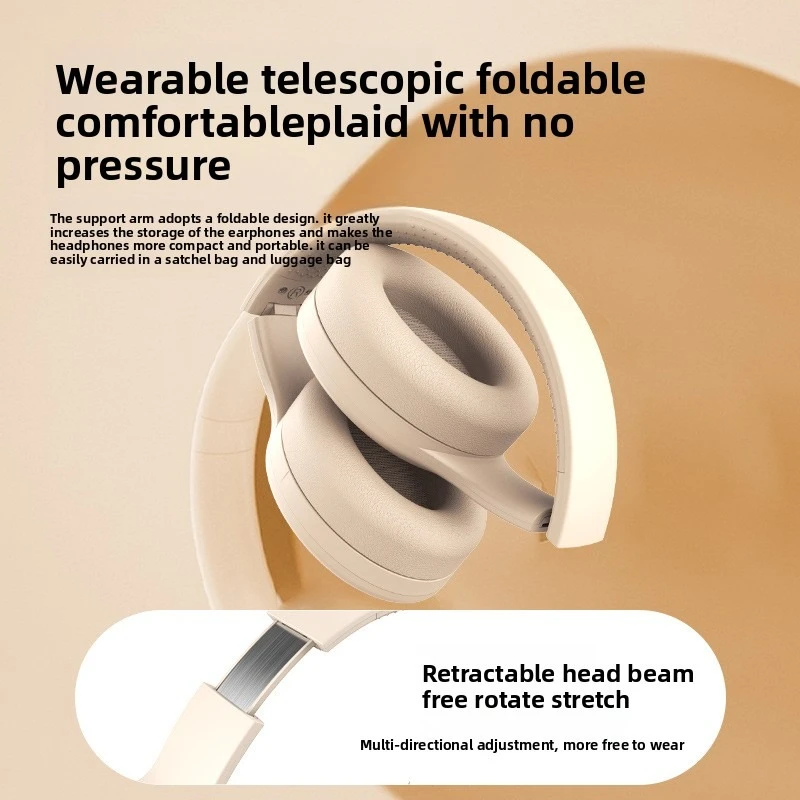 سماعات رأس لاسلكية بلوتوث 5.3 قابلة للطي وقابلة لل...