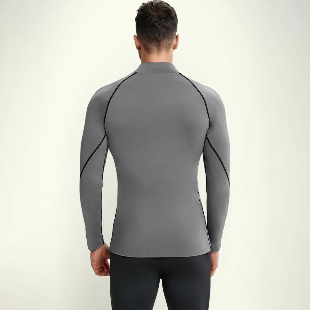Men's Long Sleeved Undershirt Quick Dry Compression Shirt Elastic Gym Training T-shirt Male Running Fitness Wear