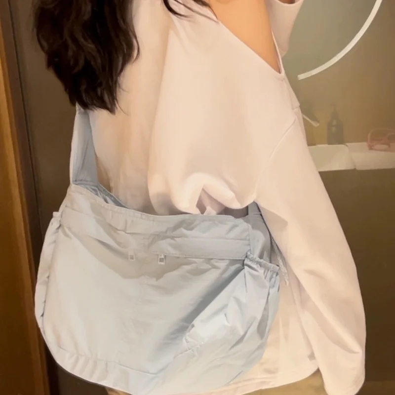 Korean  Large Capacity Fashion Casual Hobo Handbag Waterproof Multi Pocket Women Crossbody Shoulder Bag