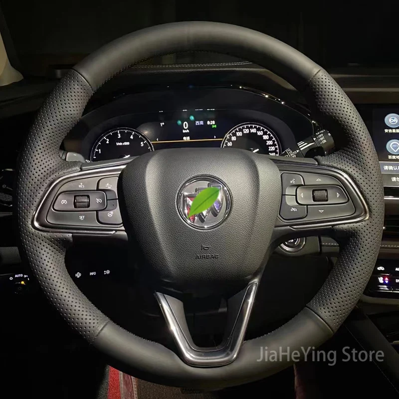

For Buick Regal Enclave S/Plus Verano Encola GX Enclave Stitch Non Slip Top Leather Steering Wheel Cover Interior Accessories