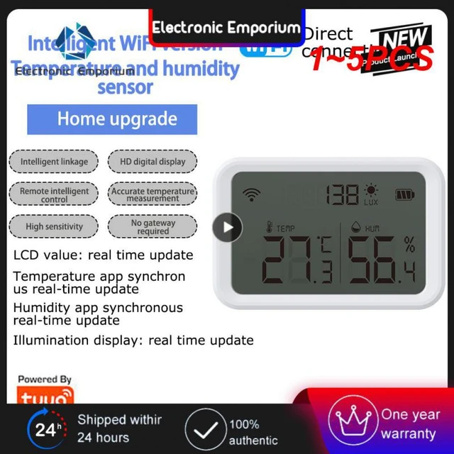 Tuya WIFI Zigbee Temperature Humidity Sensor And Lux Detector With LCD  Screen Works With Google Assistant and Tuya Zigbee Hub - AliExpress