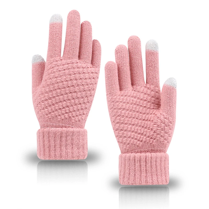 Warm Gloves Winter Touch Screen Gloves for Women Men Stretch Knit Mittens Wool Full Finger Guantes Female Crochet Outdoor warm gloves,full finger gloves