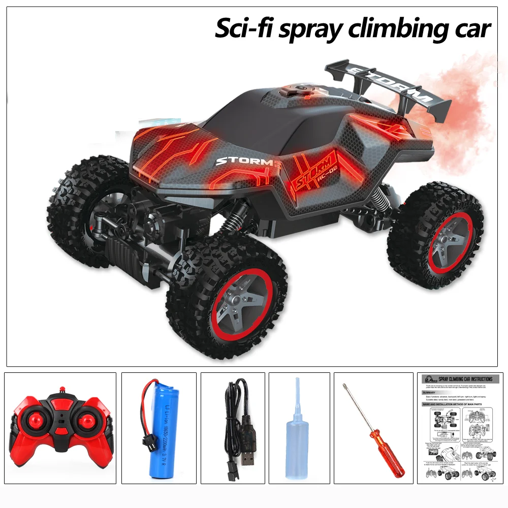 RC Car 4WD Off Road Vehicle Spray Climbing Car Stunt Car Children