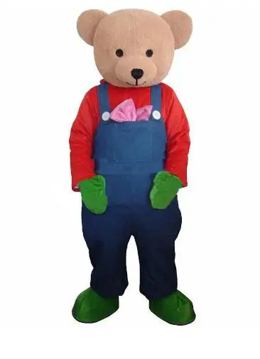

New Adult Red Coat Bear Mascot Costume Cosplay Mascotte Fancy Dress Character Carnival Christmas Celebration Mascot Costume