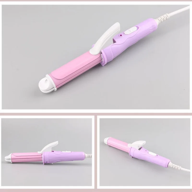 2-in-1 Pink/Purple/Blue Mini Curling Iron Perm Curling Iron Wet/Dry Dual-purpose Straight Hair Straightener