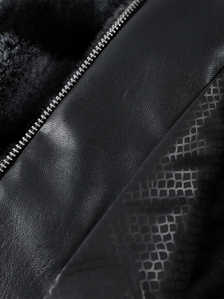 Frauen Faux Pelz Mäntel Pelzigen Patchwork Gestrickte Ärmel Bomber Jacke Frühen Frühling Weibliche Stehkragen Lose Mantel Luxus Oberbekleidung – Detail 11