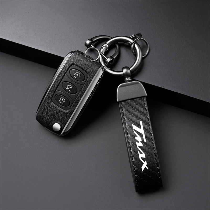 Premium Leather Motorcycle Keychain Accessory