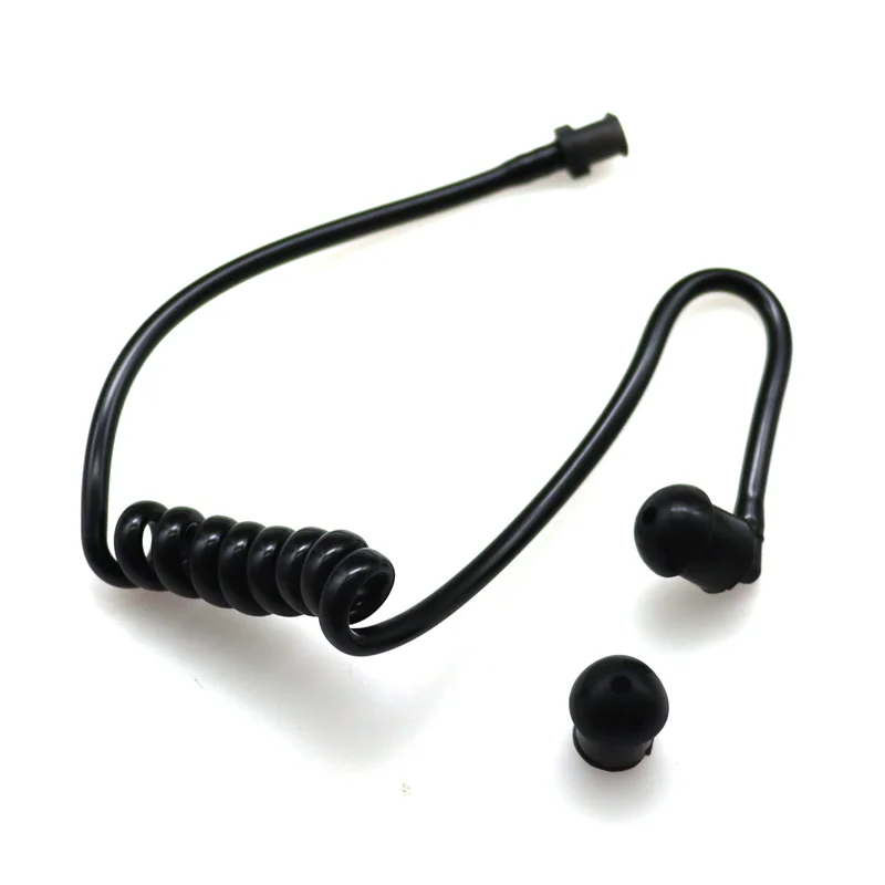 Remplacement de bouchon d'oreille de tube d'air acoustique noir pour casque  d'écouteur radio, talkie perforé, bobine d'écouteur