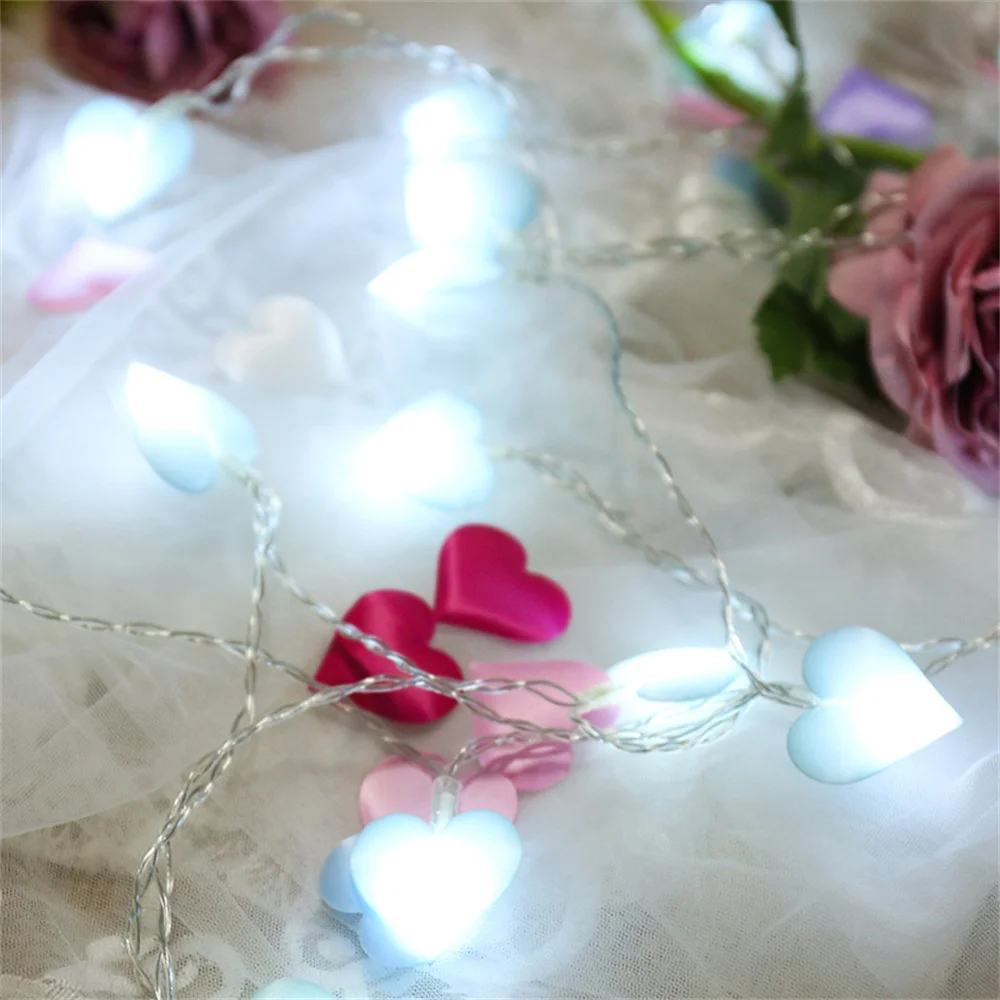 LED 러브 스트링 조명, 핑크 퍼플 블루 크리스마스 웨딩 생일 파티 홈 장식, 동화 화환 조명, 10 LED, 20LED