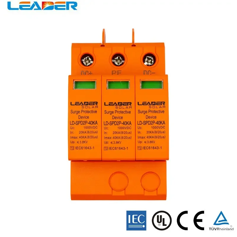 Leader Solar Free Shopping Approvato Ce Dc Spd 3P Dc1000V Spd Lightinig Protector Surge Protector Device /Dc Soppressori Di Sovratensione
