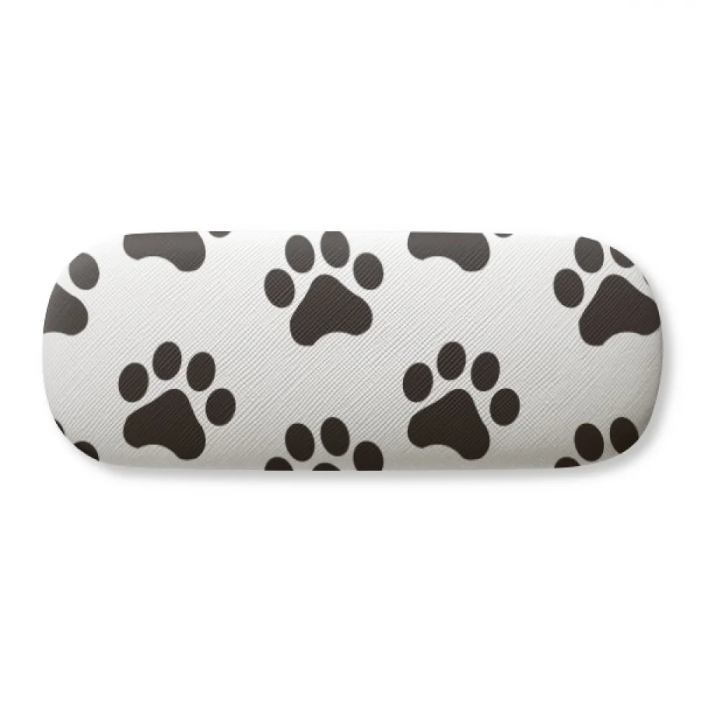 

Cat Animal Cute Paw Print Outline Footprint Glasses Case Eyeglasses Hard Shell Storage Spectacle Box