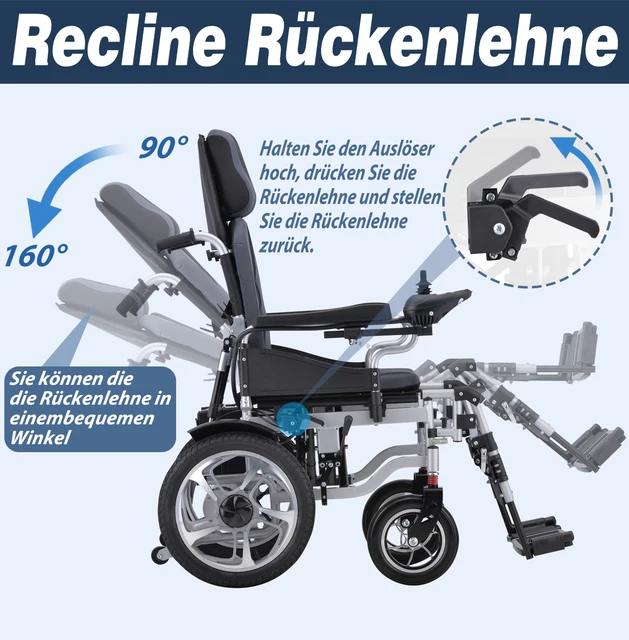 500W Electric Wheelchair 20AH Foldable, Reclining Tilt Design 150KG Weight Capacity 22KM Range Ergonomic Design 2 500W Electric Wheelchair 20AH Foldable, Reclining Tilt Design 150KG Weight Capacity 22KM Range Ergonomic Design 2