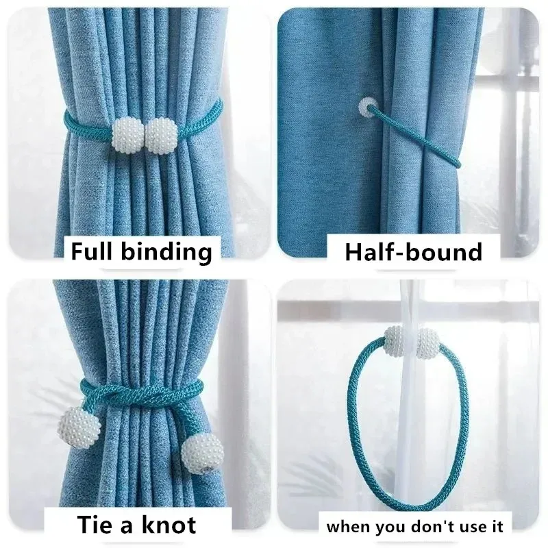 Pearl Magnetic Curtain Clip Curtain Holders Tie Back Buckle Clips Hanging Ball Buckle Tie Back Curtain Decor Accessories
