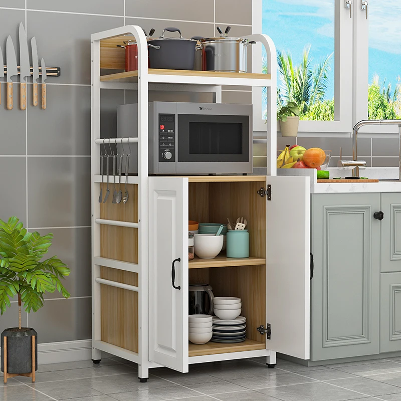 Kitchen shelf, floor to ceiling, multi-layer microwave oven, oven