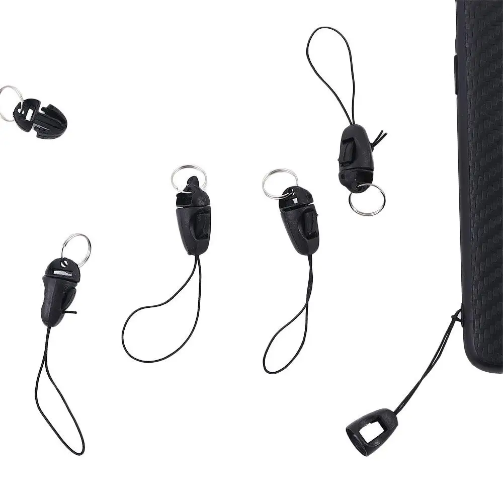 10-Pack Nylon Black Detachable Phone Lanyards with DIY Pendant Option