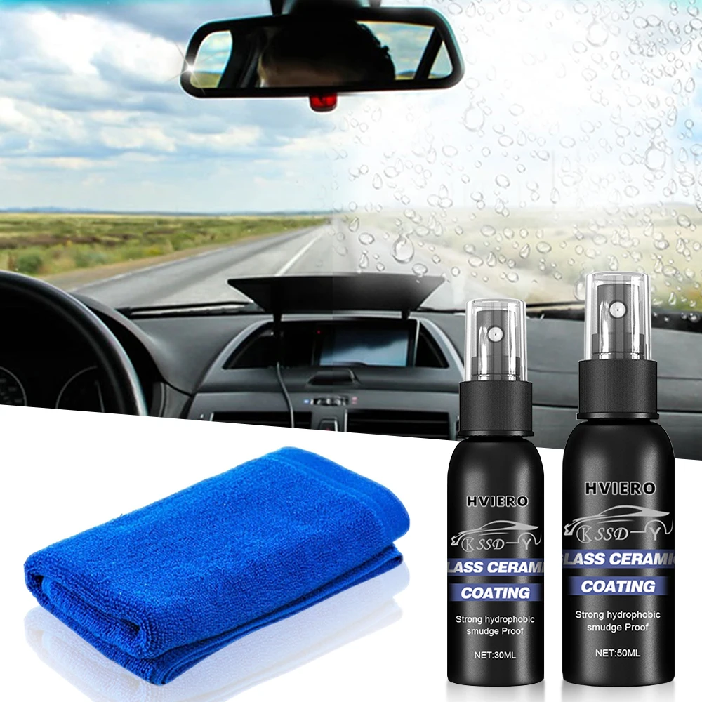 Ceramic Car Coating 30ml/50ml Auto Windshield Water Repellent Window Waterproof Rainproof Nano Hydrophobic Antifogging Agent Maintenance
