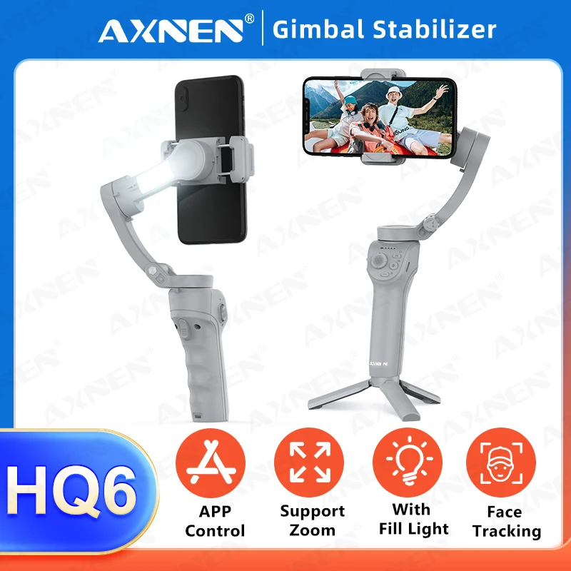 AXNEN AXNEN HQ6 スマートフォン用ジンバル AXNEN HQ6 3-Axis Foldable Gimbal Cellphone Stabilizer Smart