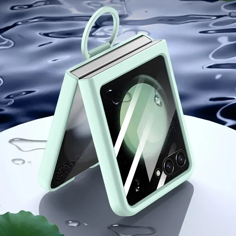 Liquid Silicone Ring Holder Phone Case with Screen Protector - Shockproof Cover