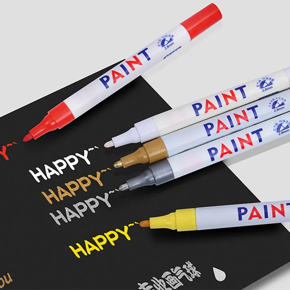 Highlighter Car Tyre Tire Tread CD Metal Permanent Paint Marker Graffti Oily Marker Pens 12 colors Waterproof Fluorescent Pen permanent marker pen highlighter pen marker pens permanent marker permanent markers paint marker pen markers pen art markers paint pen art marker pen