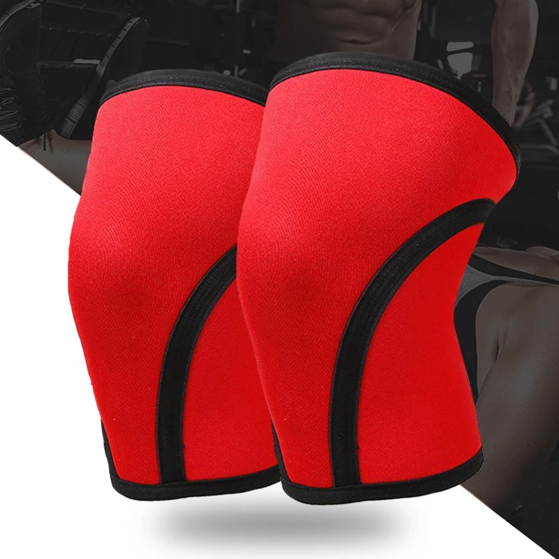 

Women Men Teens 7mm Neoprene Crossfit Training Kneepads Compression Weightlifting Pressured Sports Knee Pads Support Custom Logo