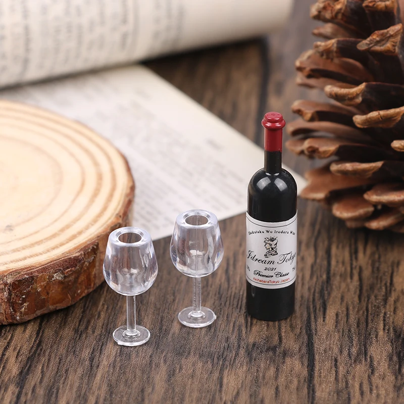1Set Dollhouse Miniature Simulation Red Wine Box Model Food Accessories For Doll House Decor Kids Pretend Play Toys 4