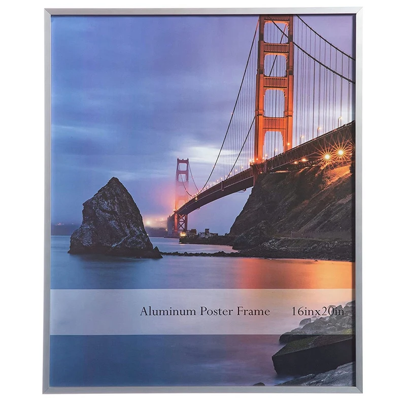 

Фоторамка из матового алюминия с акриловым стеклом, 1 упаковка, серебристая