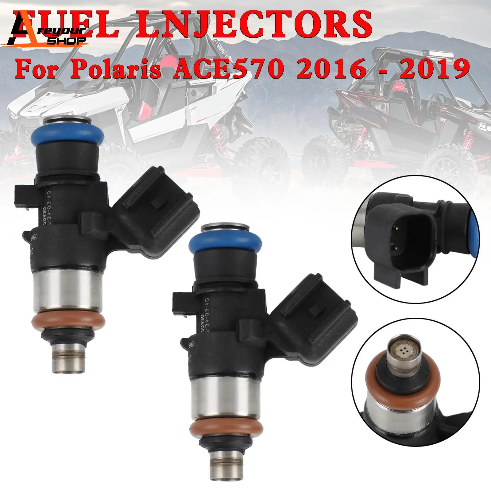 

Areyourshop 2PCS Fuel Injectors for POLARIS Ranger Crew 570 900 XP 2014-2019 0280158258 2521068 Motor Accessories