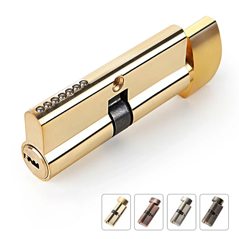 Description Picture 2 of item1 Sets Door Cylinder Lock Biased 70mm 3 Keys Anti-Theft Entrance Brass AB Door Lock Home Security Interior Bedroom Lock Cylinder