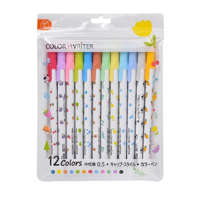 6/12pcs Jelly Color Pens Set Nice Juice Gel Ink Pen Ballpoint 0.5