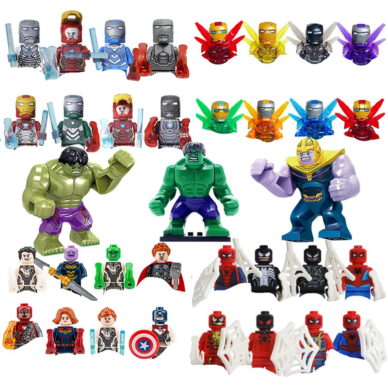 

Мини-строительный блок Marvel, стальной Человек-паук, декоративная кукла, сборный строительный блок, подарок на день рождения