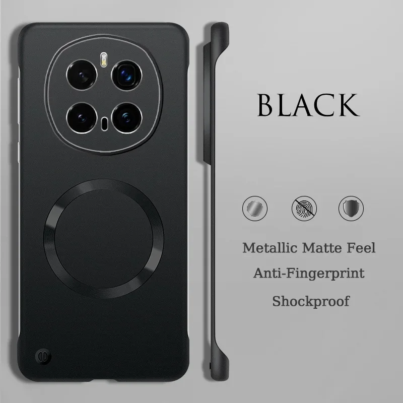 Sleek Matte Metallic Frameless Case with Magsafe - Anti-Fingerprint Hard Shell