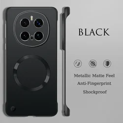Sleek Matte Metallic Frameless Case with Magsafe - Anti-Fingerprint Hard Shell for Magic 5 Pro (Black)