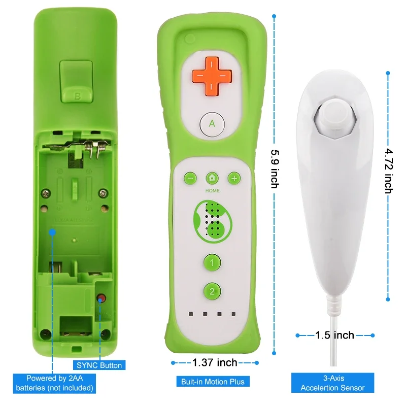 Wii Motion Plus Remote Controller Gamepad Nunchuck