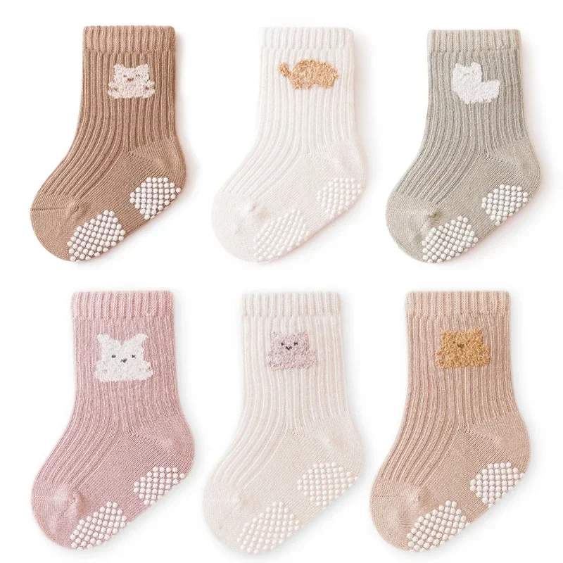 

3 Pairs Korean Kids Soft Fashion Trampoline Socks Baby Middle Tube Stockings Long Socks Infant Toddler Boys Girls Casual Socks