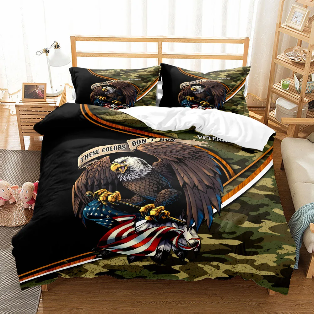 

Eagle USA Flag Duvet Cover Set Queen Size King Full 3D Bedding Sets Pillowcase Quilt Linens Single Double Bed 220x240 200x200