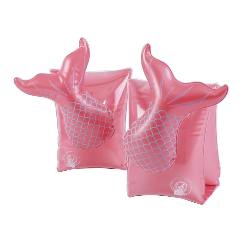 

2Pcs/Pair Toddlers Girl Pink Fish Tail Floats Inflatable Arm Band Children Swimming Pool Game Toy Kids Baby Swimming Accessories