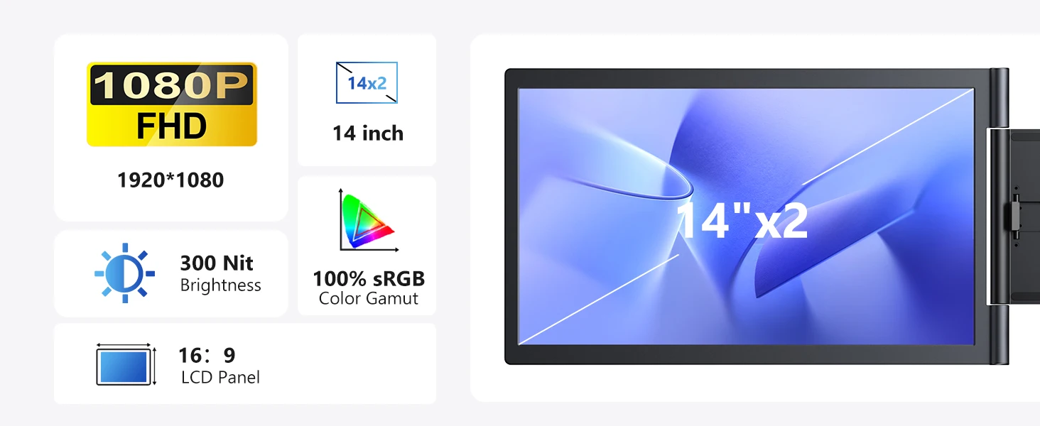 Écran Portable USB-C 14" Triple Moniteur S7f965c92c698495fb57a9521dcdac46d7