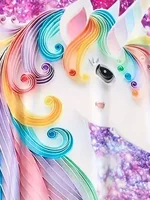 Girls Starry Unicorn Digital Print Round Neck Short Sleeve Party Casual Dress 6