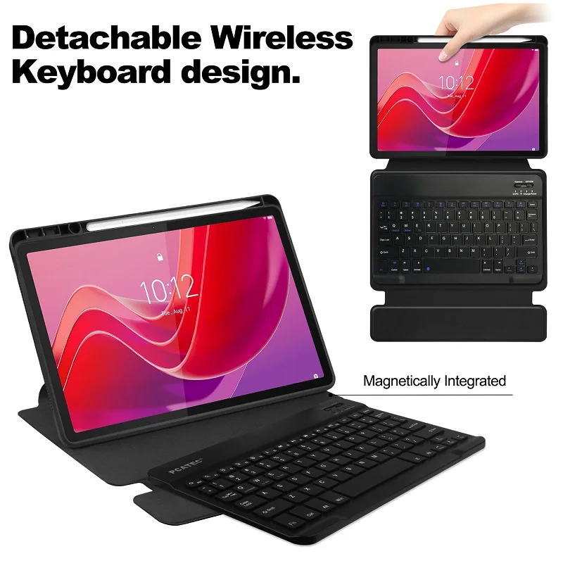 Smart Wireless Keyboard Cover with Pencil Holder and Stand