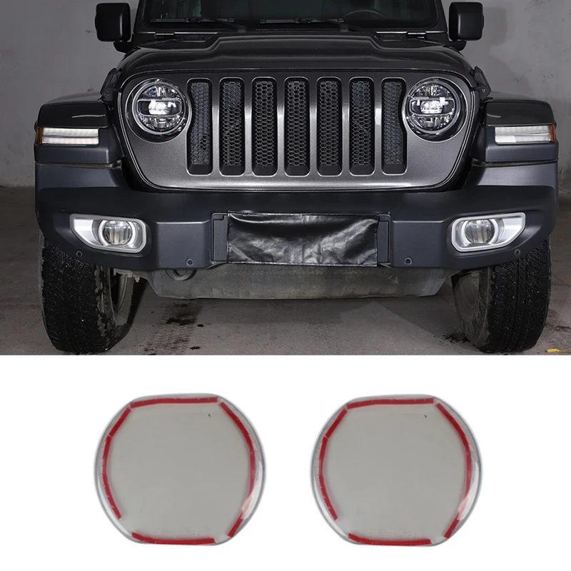 

Car Front Fog Lamp Cover Decoration Trim Stickers For Jeep Wrangler JL 2018-2022 Accessories ,Smoked Black