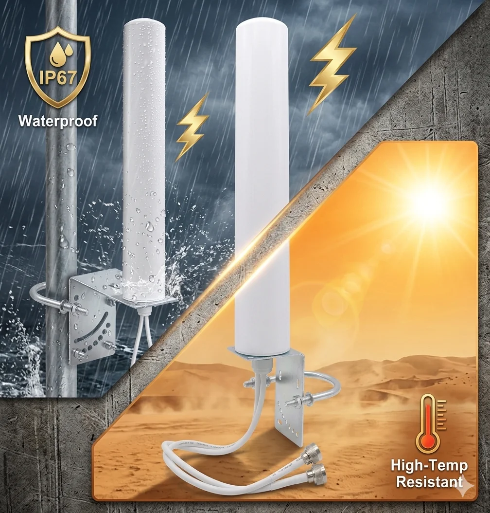 고이득 22dBi 4G/5G 600-6000mhz 광대역 전방향 안테나 IP67 방수 비용 효율적인 신호 증폭 안테나
