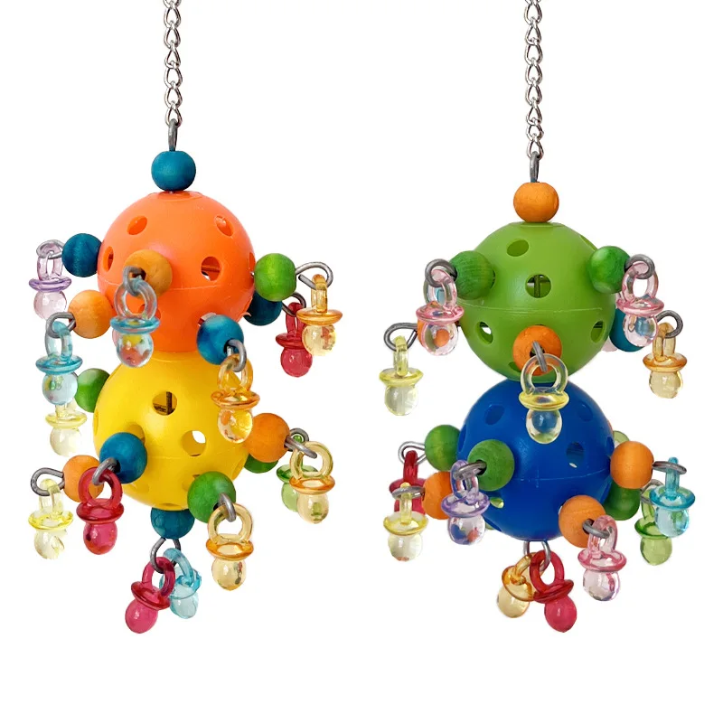 Parrot Toys Xuanfeng Peony Small and Medium Birds Increase Interest Interstellar Ball Damage Vent Nibbling parrot toy bird toy