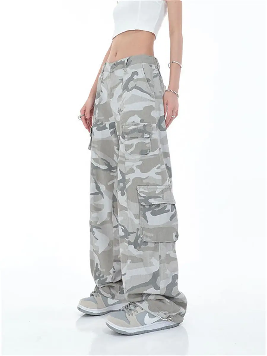 

Cool Camouflage Pants Cool Girl Harajuku Autumn Trousers Female Streetwear Summer Summer Fashion Gray Gothic Sweatpants Women