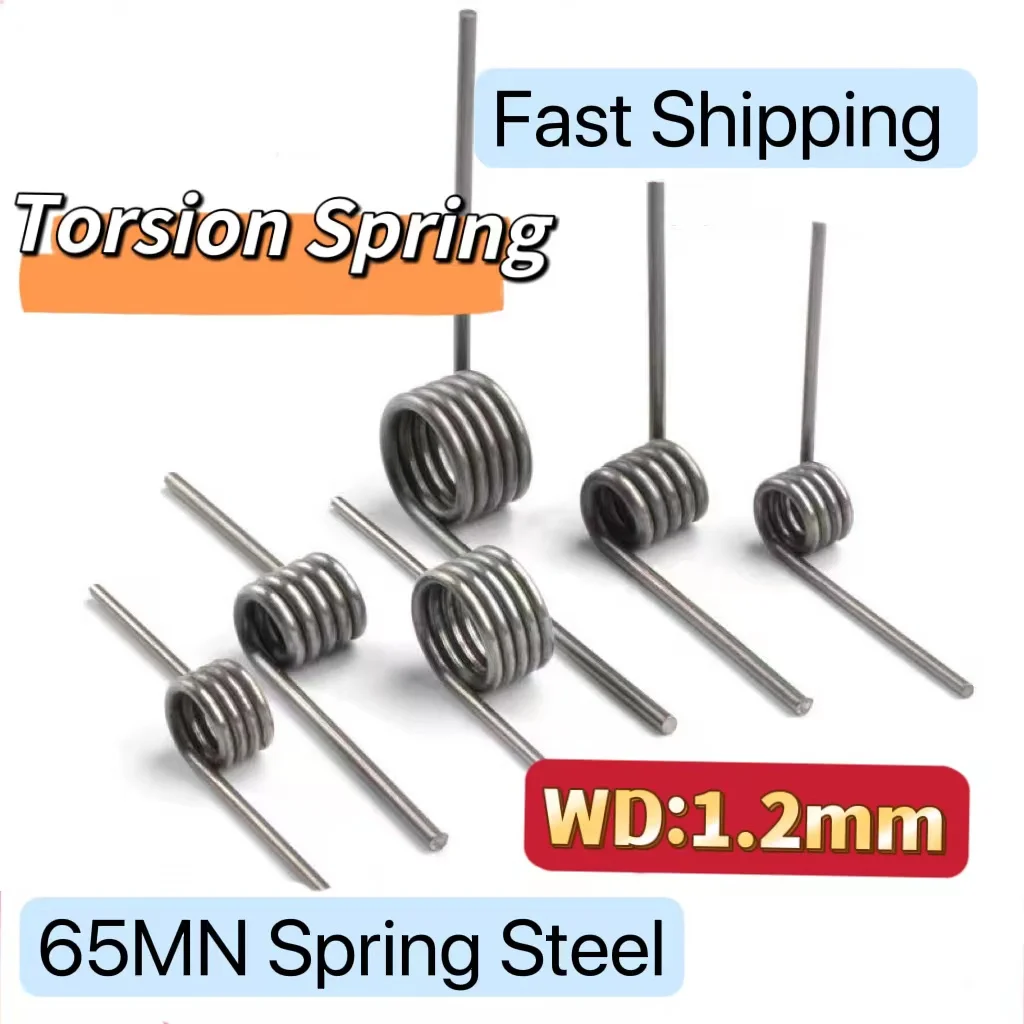 

V-Shaped Helicaltorsio Ring 65Mn Steel Helical Torsion Spring Wire Diameter 1.2mm Angle 60 90 120 180 Degrees 5Pieces Custom