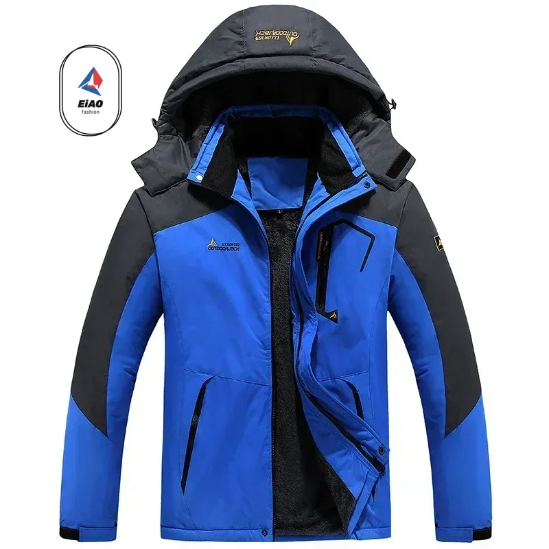 Autumn Winter Men's Windbreaker Waterproof and Warm Outdoor Hiking and Fishing Multi Pocket Wear-resistant Thick Jacket Men Coat