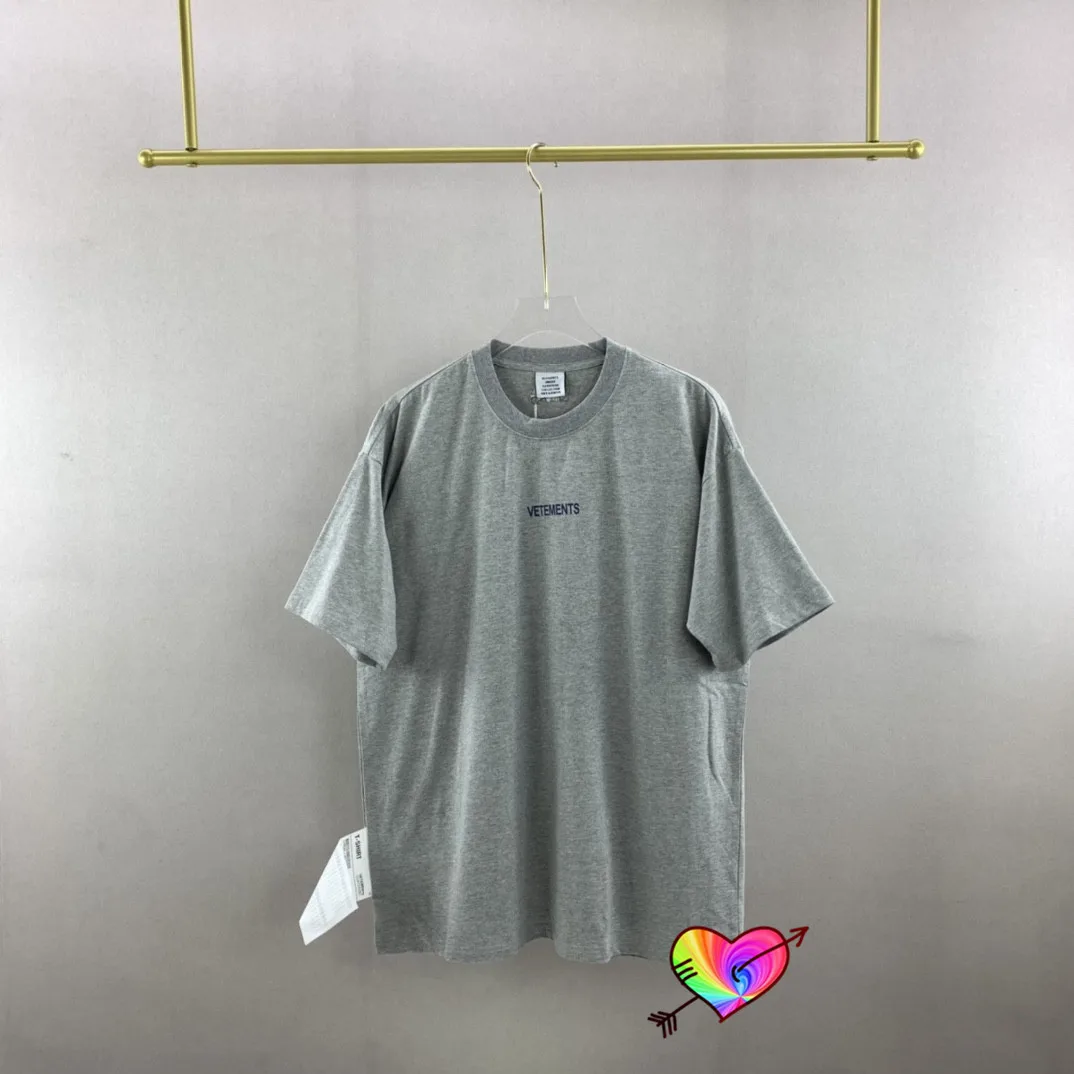 Washed Vetements Label T Shirt 2022 Men Women 1:1 High Quality Back Tonal Logo Embroidered Vetements Tee VTM Tops Short Sleeve tee shirts